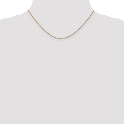 16 Inch 14K Rose Gold .8mm Box With Lobster Clasp Chain Necklace
