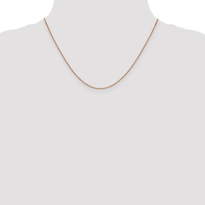 18 Inch 14K Rose Gold .8mm Box With Lobster Clasp Chain Necklace