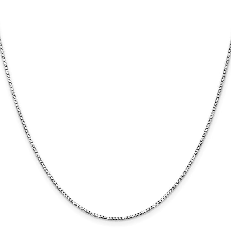 18 Inch 14K White Gold 1.3mm Box Chain Necklace