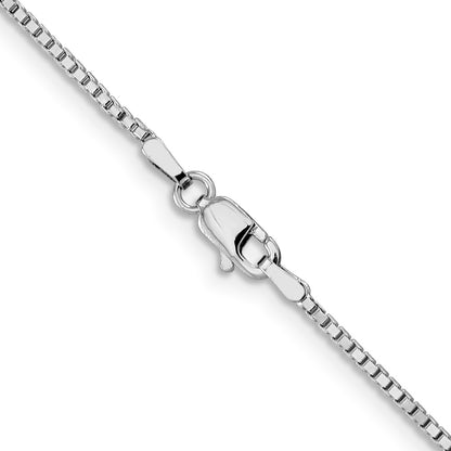 18 Inch 14K White Gold 1.3mm Box Chain Necklace