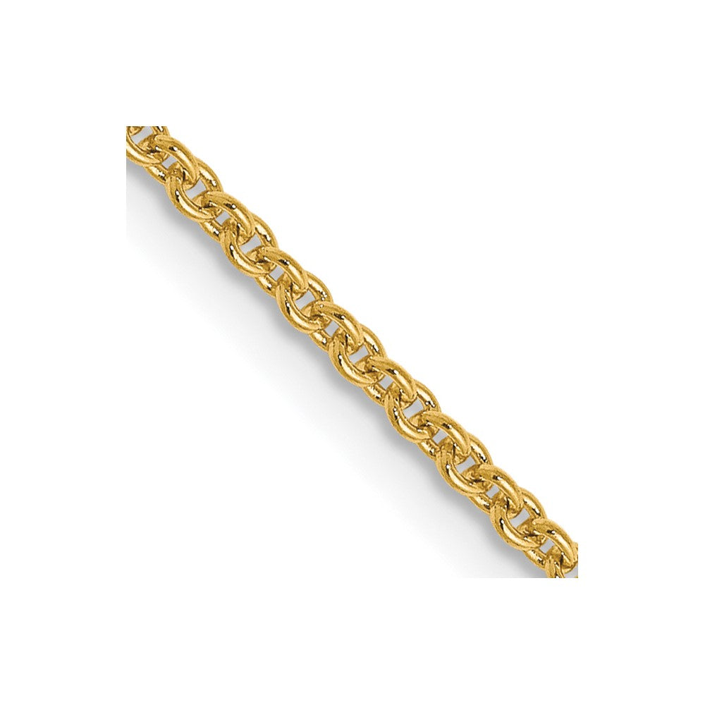 22 Inch 14K Yellow Gold 1.4mm Round Cable Chain Necklace