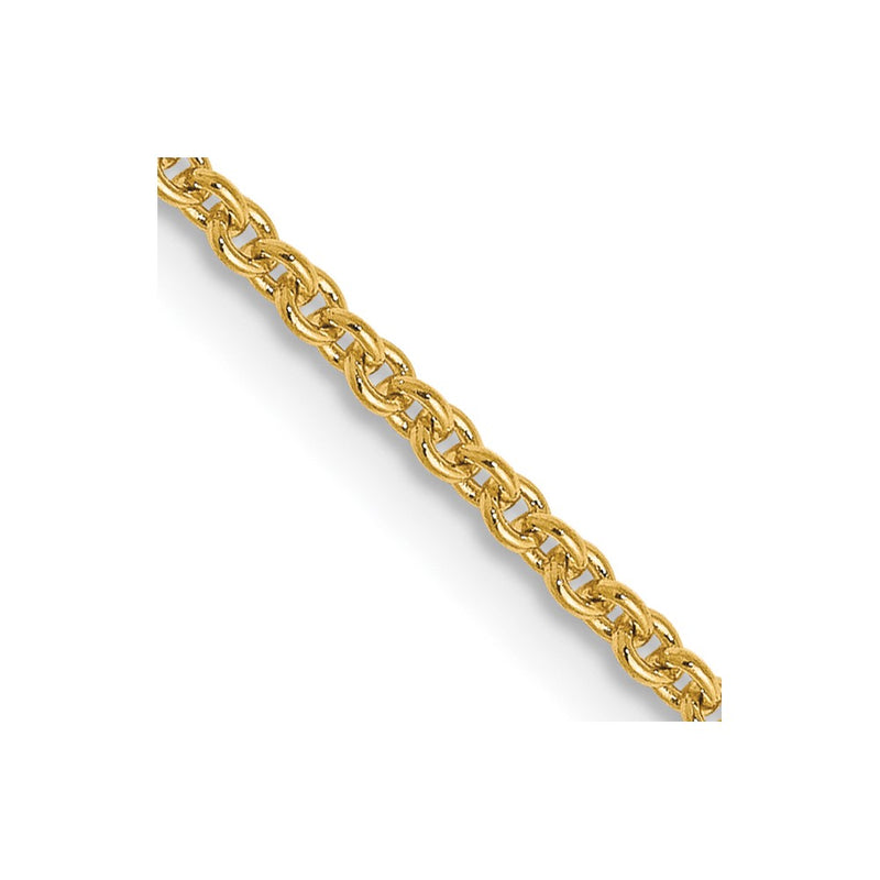 22 Inch 14K Yellow Gold 1.4mm Round Cable Chain Necklace