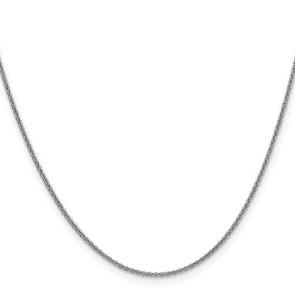 20 Inch 14K White Gold 1.4mm Round Cable Chain Necklace