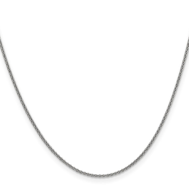 20 Inch 14K White Gold 1.4mm Round Cable Chain Necklace