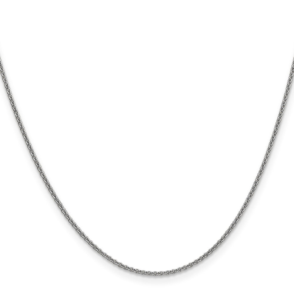 22 Inch 14K White Gold 1.4mm Round Cable Chain Necklace