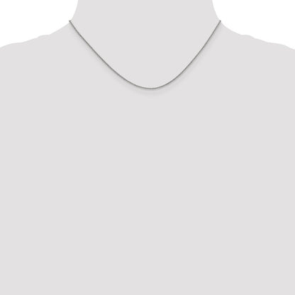 16 Inch 14K White Gold 1.4mm Round Cable Chain Necklace