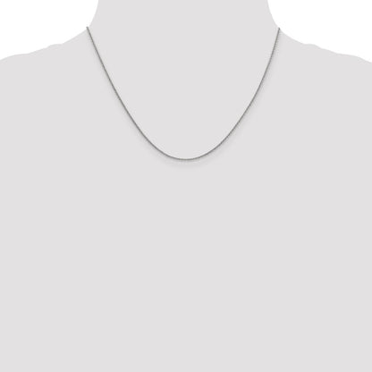 18 Inch 14K White Gold 1.4mm Round Cable Chain Necklace