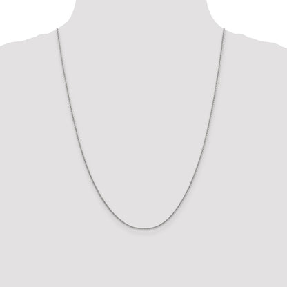 24 Inch 14K White Gold 1.4mm Round Cable Chain Necklace