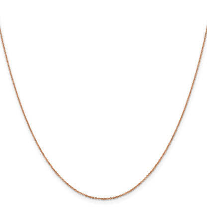 24 Inch 14K Rose Gold 1.1mm Flat Cable Chain Necklace