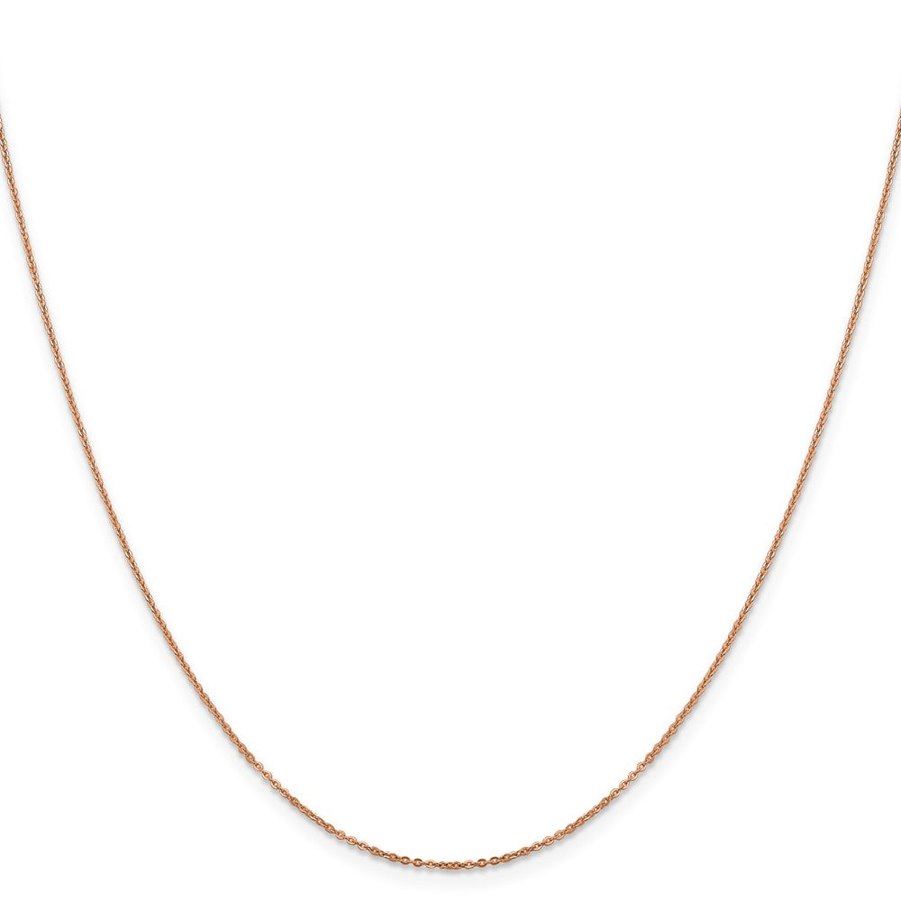 16 Inch 14K Rose Gold 1.1mm Flat Cable Chain Necklace
