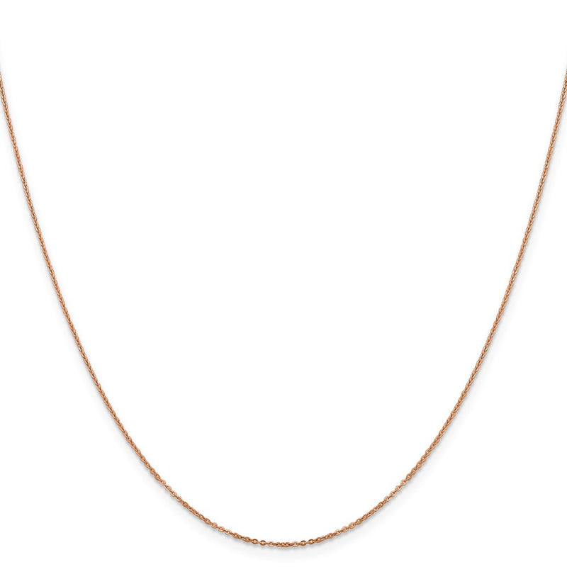 18 Inch 14K Rose Gold 1.1mm Flat Cable Chain Necklace