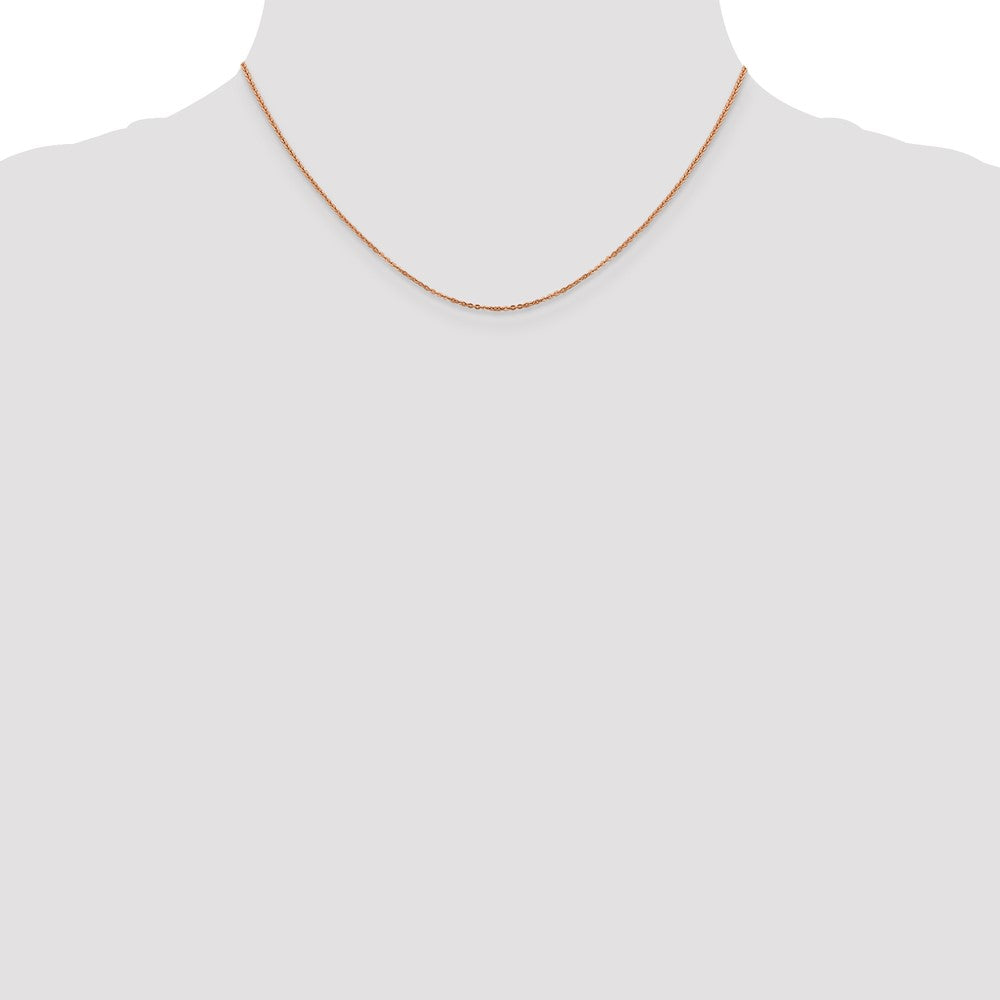 16 Inch 14K Rose Gold 1.1mm Flat Cable Chain Necklace
