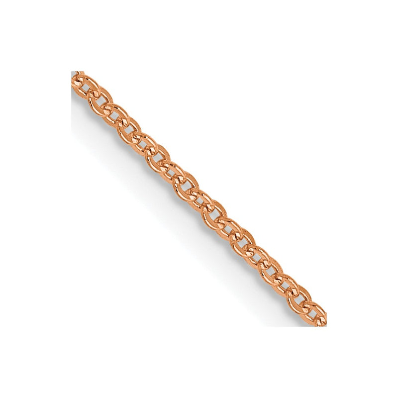 24 Inch 14K Rose Gold 1.1mm Flat Cable Chain Necklace
