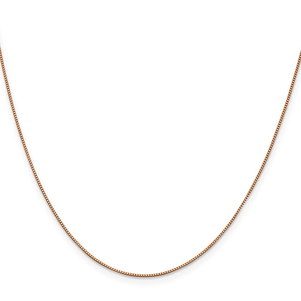 20 Inch 14K Rose Gold .7mm Box With Lobster Clasp Chain Necklace