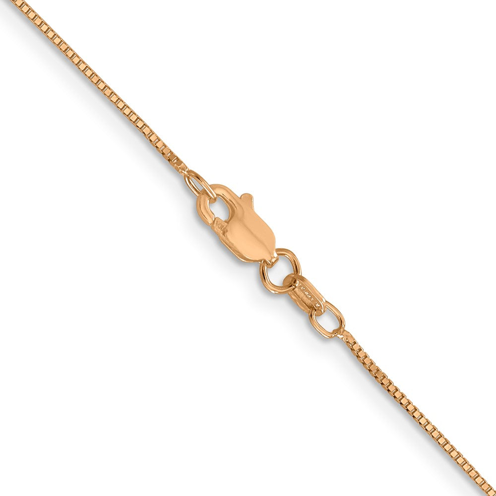 20 Inch 14K Rose Gold .7mm Box With Lobster Clasp Chain Necklace