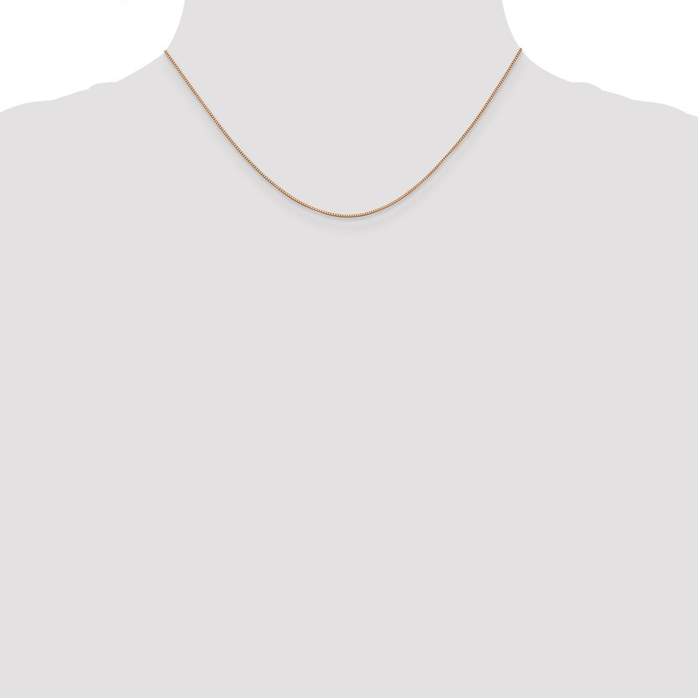 16 Inch 14K Rose Gold .7mm Box With Lobster Clasp Chain Necklace