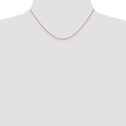 16 Inch 14K Rose Gold .7mm Box With Lobster Clasp Chain Necklace