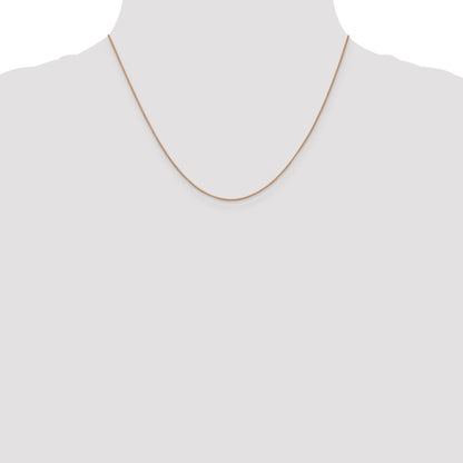 18 Inch 14K Rose Gold .7mm Box With Lobster Clasp Chain Necklace