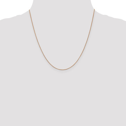 20 Inch 14K Rose Gold .7mm Box With Lobster Clasp Chain Necklace