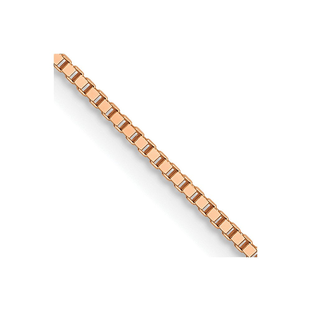 20 Inch 14K Rose Gold .7mm Box With Lobster Clasp Chain Necklace