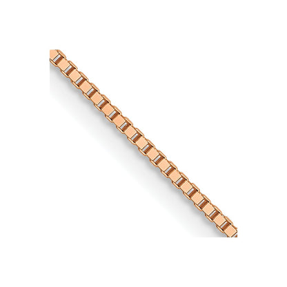 20 Inch 14K Rose Gold .7mm Box With Lobster Clasp Chain Necklace