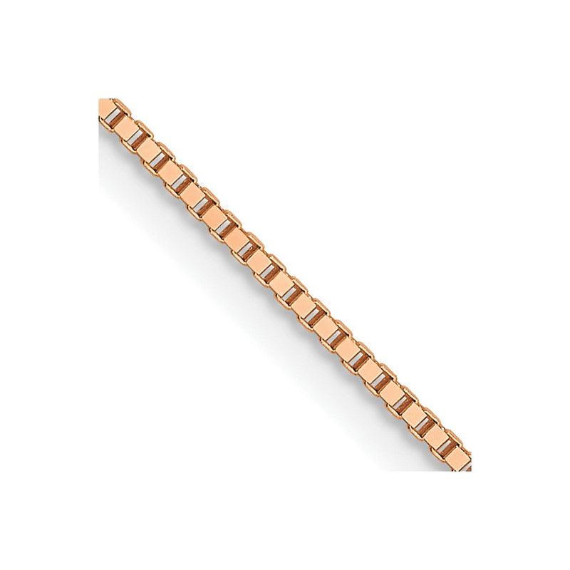 20 Inch 14K Rose Gold .7mm Box With Lobster Clasp Chain Necklace