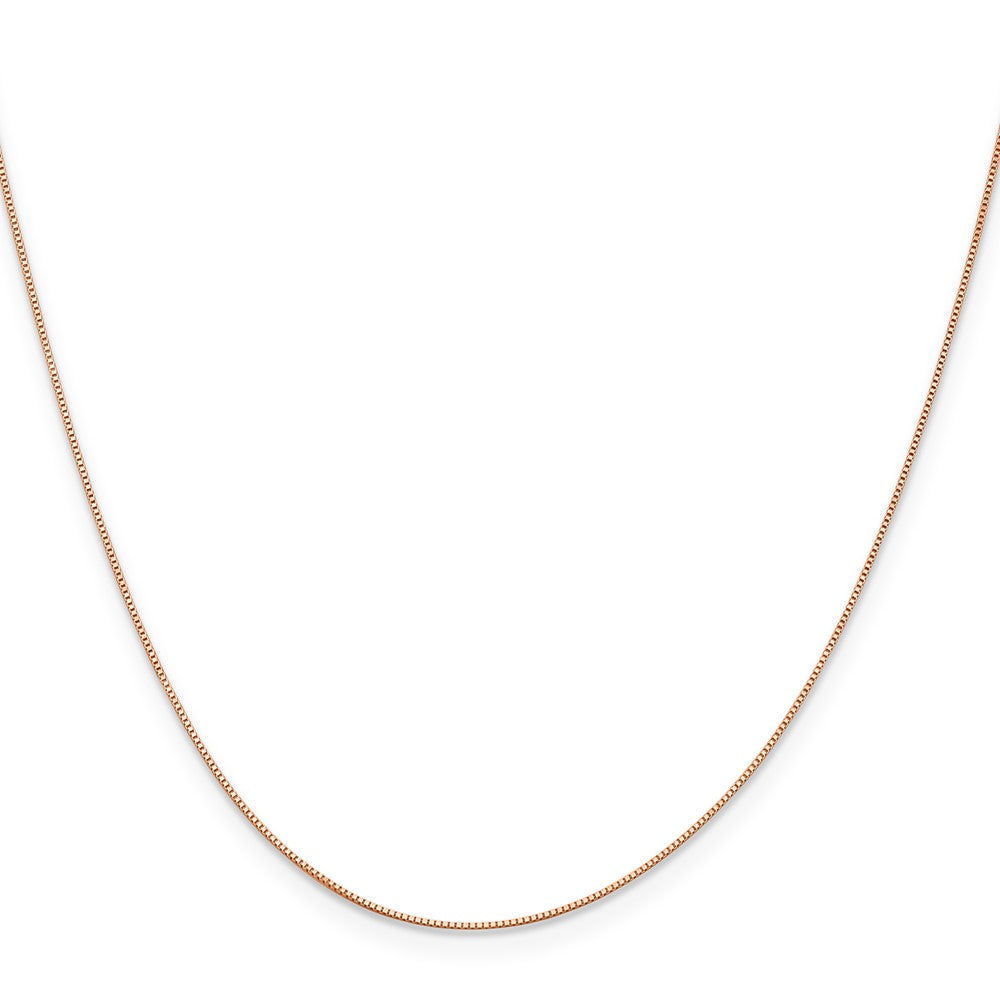 24 Inch 14K Rose Gold .5mm Baby Box With Lobster Clasp Chain Necklace