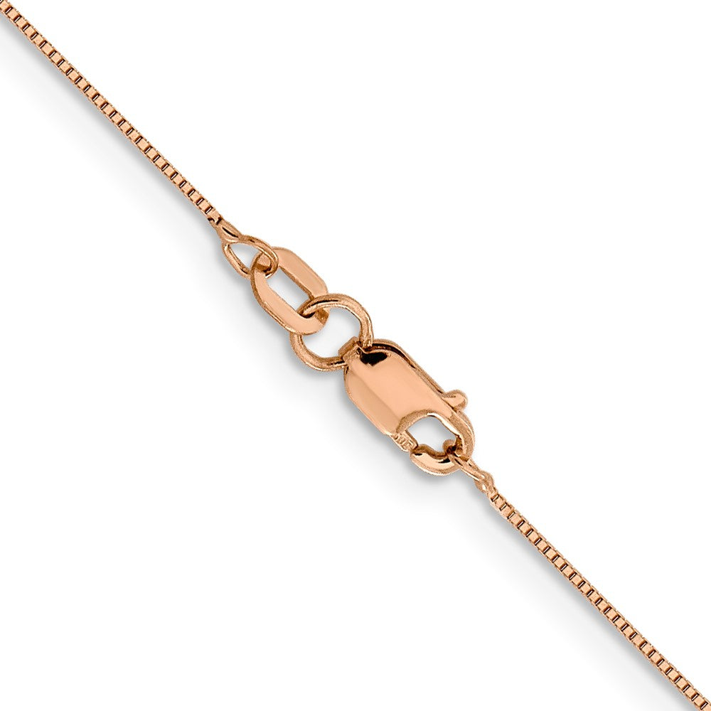 24 Inch 14K Rose Gold .5mm Baby Box With Lobster Clasp Chain Necklace