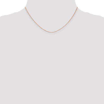 16 Inch 14K Rose Gold .5mm Baby Box With Lobster Clasp Chain Necklace