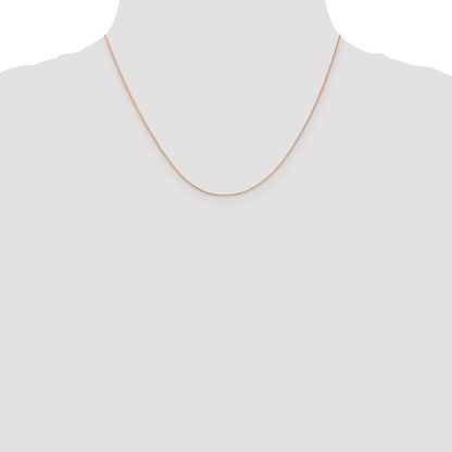 18 Inch 14K Rose Gold .5mm Baby Box With Lobster Clasp Chain Necklace