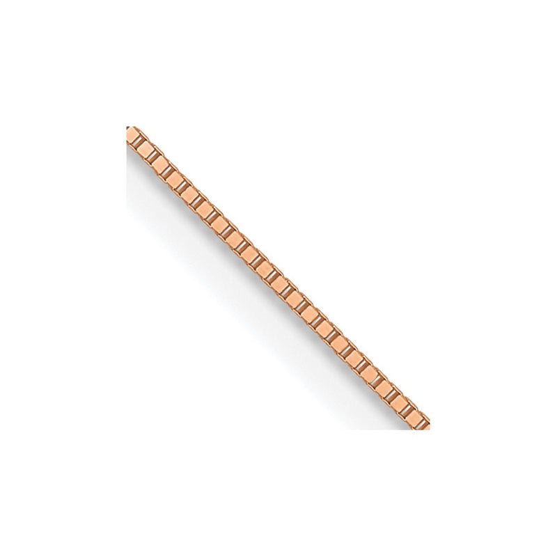 18 Inch 14K Rose Gold .5mm Baby Box With Lobster Clasp Chain Necklace
