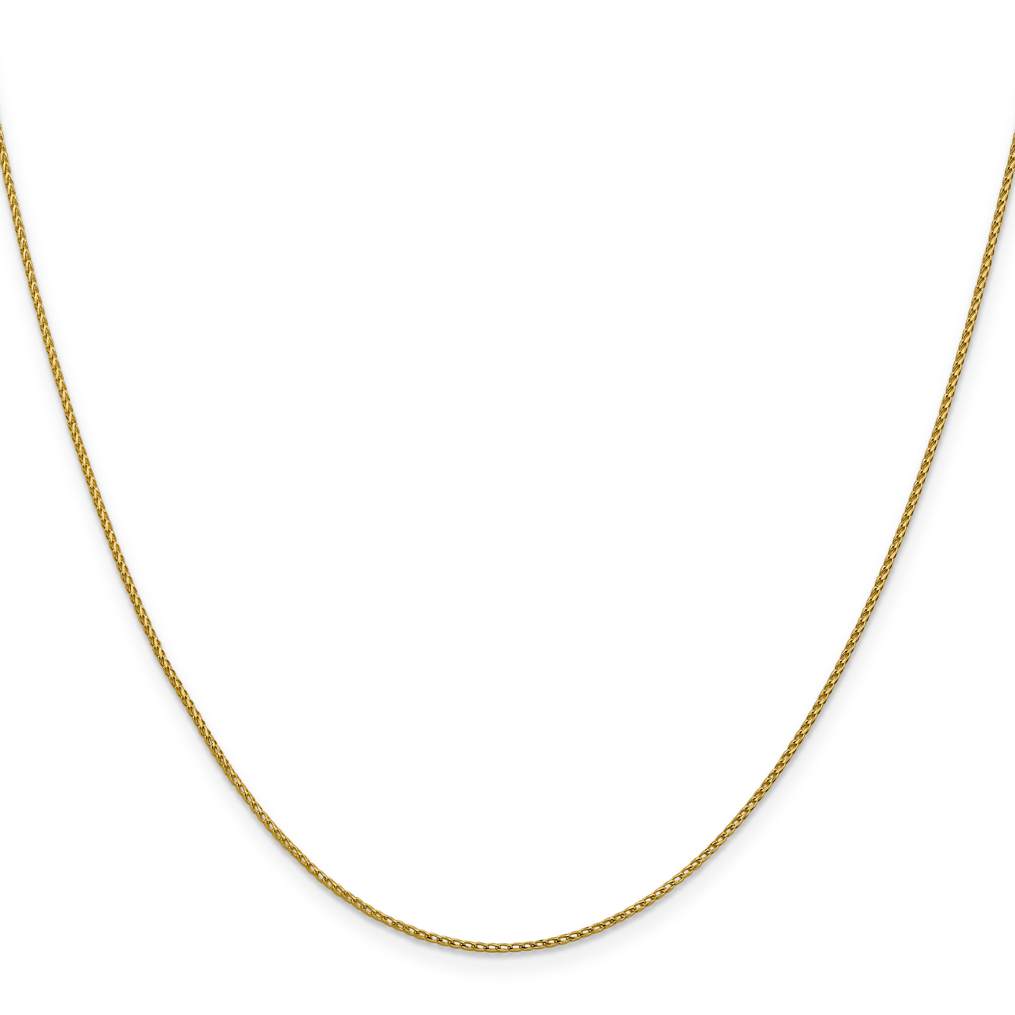 22 Inch 14K Yellow Gold 1mm D/C Open Franco Chain Necklace