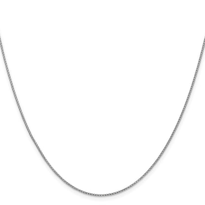 20 Inch 14K White Gold 1mm D/C Open Franco Chain Necklace