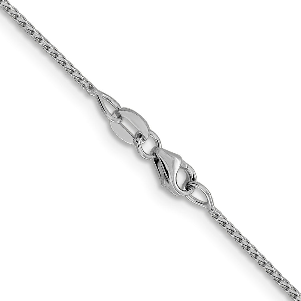 22 Inch 14K White Gold 1mm D/C Open Franco Chain Necklace