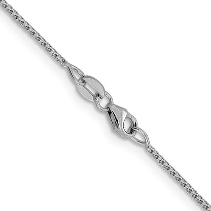 20 Inch 14K White Gold 1mm D/C Open Franco Chain Necklace