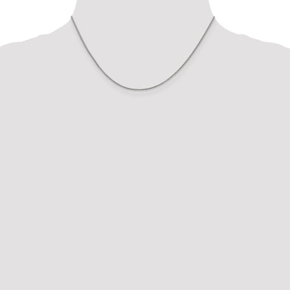 16 Inch 14K White Gold 1mm D/C Open Franco Chain Necklace