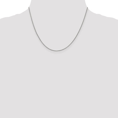 18 Inch 14K White Gold 1mm D/C Open Franco Chain Necklace