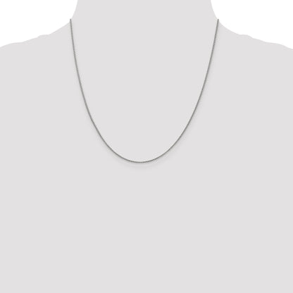 20 Inch 14K White Gold 1mm D/C Open Franco Chain Necklace