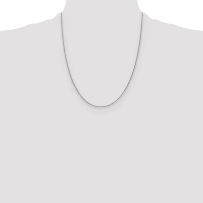 22 Inch 14K White Gold 1mm D/C Open Franco Chain Necklace