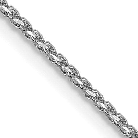 22 Inch 14K White Gold 1mm D/C Open Franco Chain Necklace