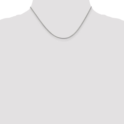 16 Inch 14K White Gold 1.1mm Franco Chain Necklace