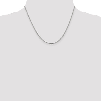18 Inch 14K White Gold 1.1mm Franco Chain Necklace