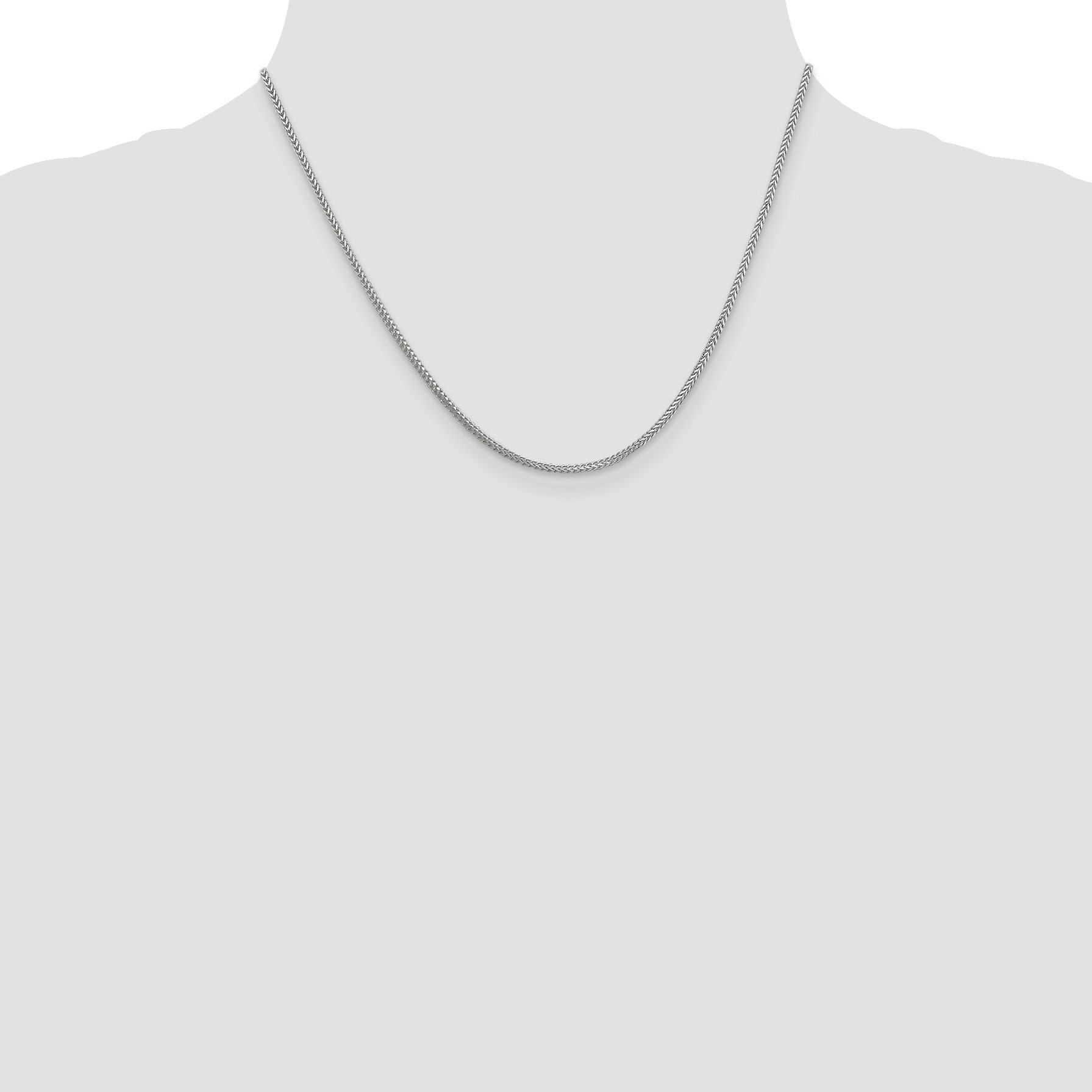 18 Inch 14K White Gold 1.25mm Franco Chain Necklace