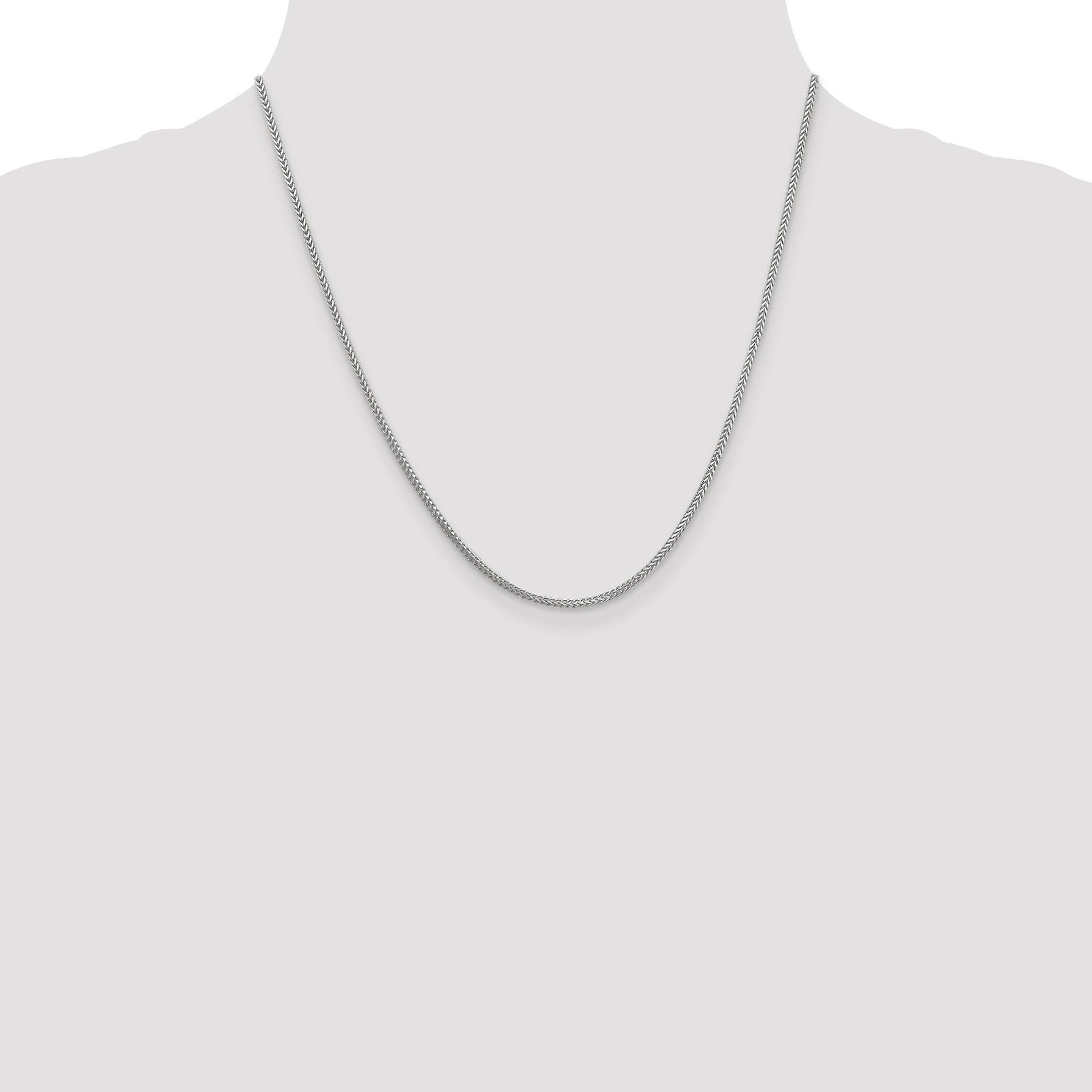 20 Inch 14K White Gold 1.25mm Franco Chain Necklace