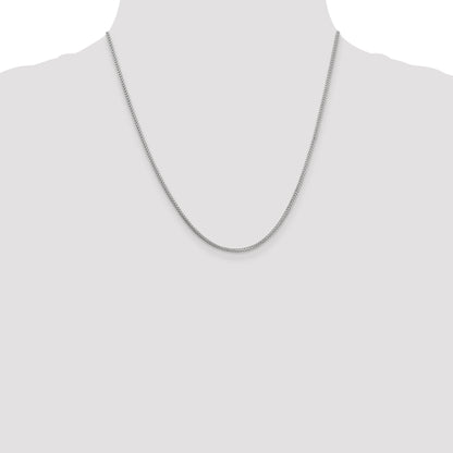 20 Inch 14K White Gold 1.25mm Franco Chain Necklace