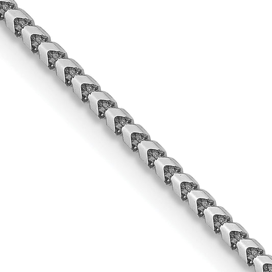20 Inch 14K White Gold 1.25mm Franco Chain