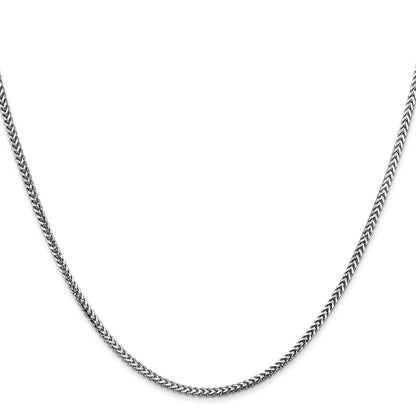 20 Inch 14K White Gold 1.5mm Franco Chain Necklace