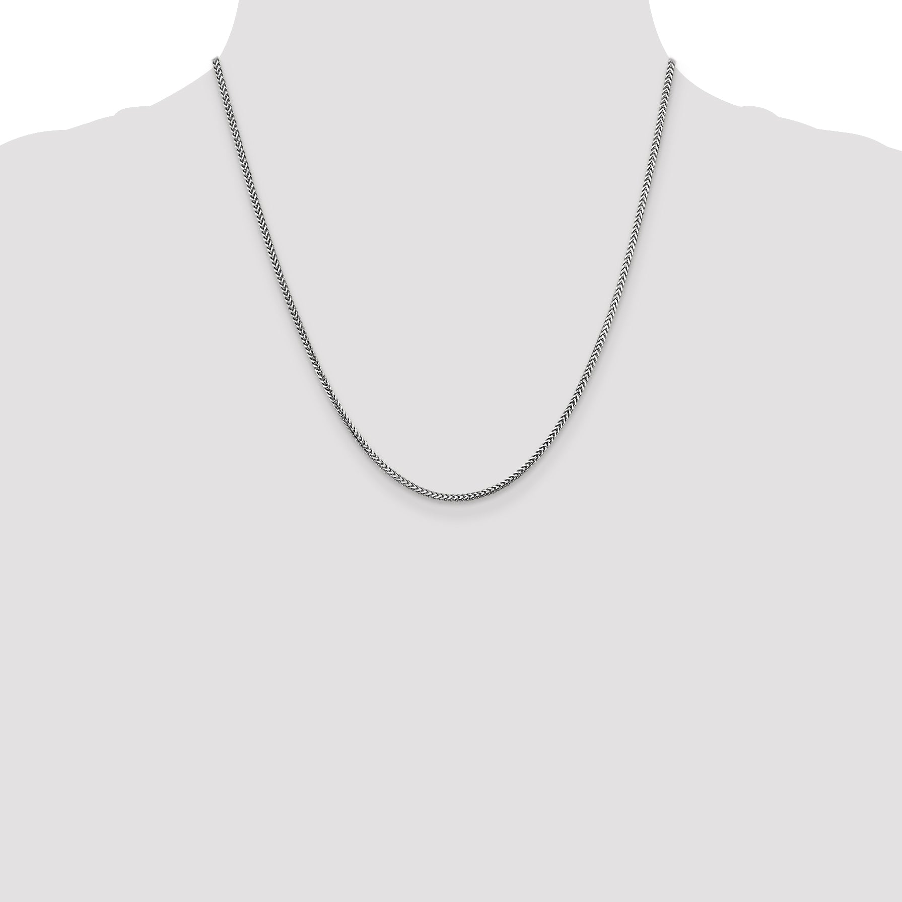 20 Inch 14K White Gold 1.5mm Franco Chain Necklace