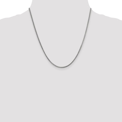 20 Inch 14K White Gold 1.5mm Franco Chain Necklace