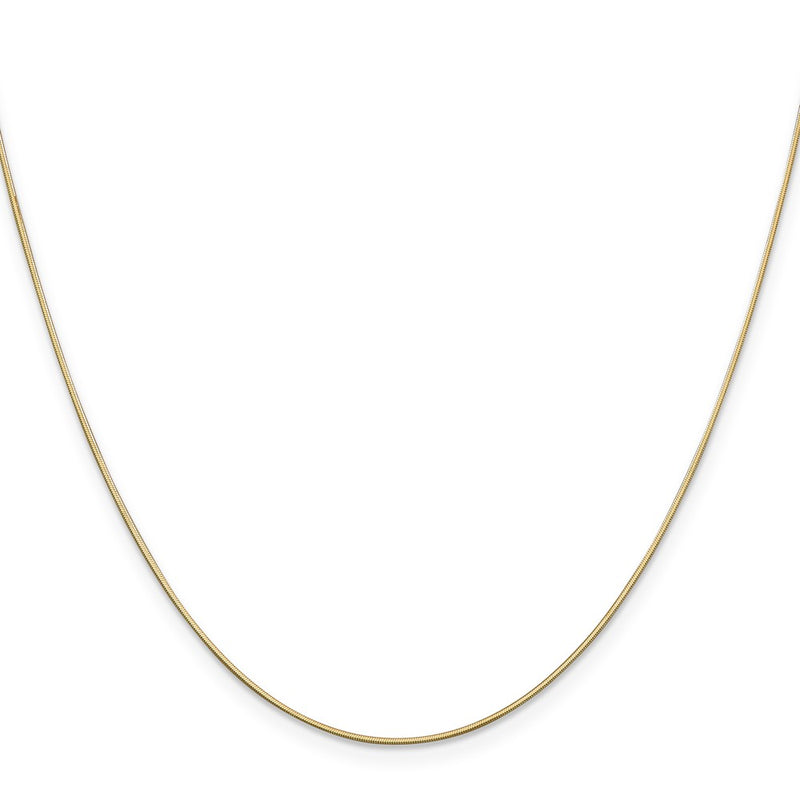 16 Inch 14K .8mm D/C Octagonal Snake Chain Necklace